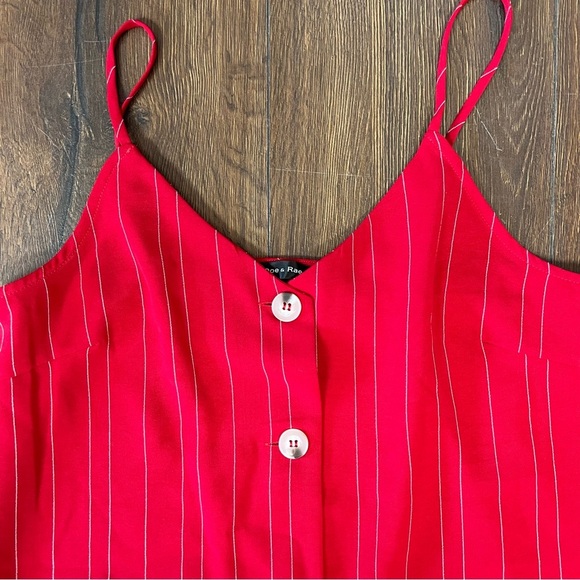 Doe & Rae red striped button up tank SZ SM - Picture 5 of 5